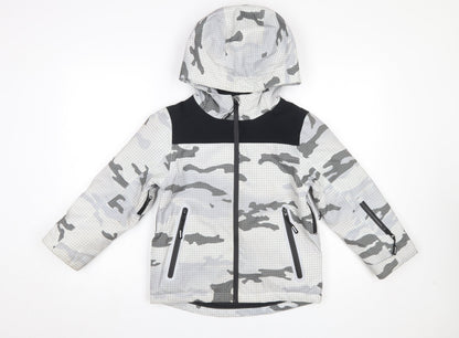 Boys UK Size 7-8 Years Marks and Spencer Grey Puffer Jacket