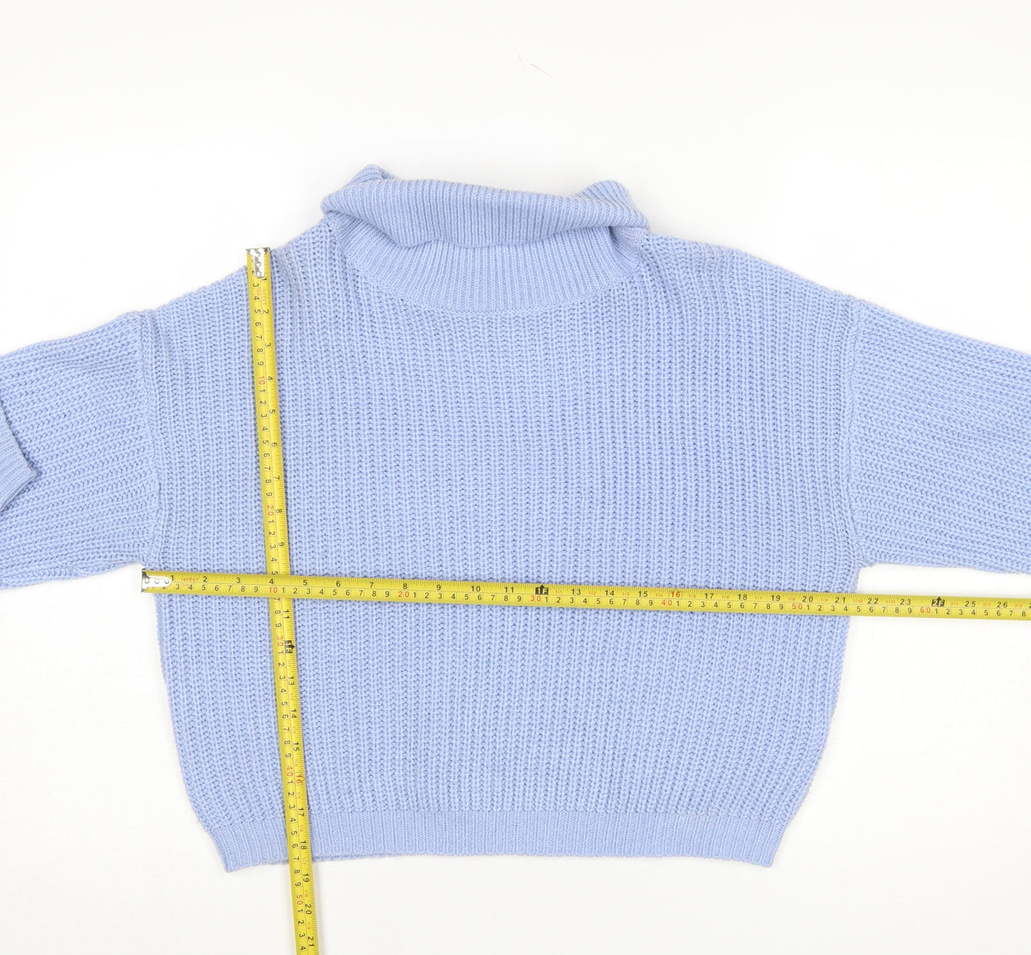 Womens UK Size M Boohoo Blue Pullover Jumper