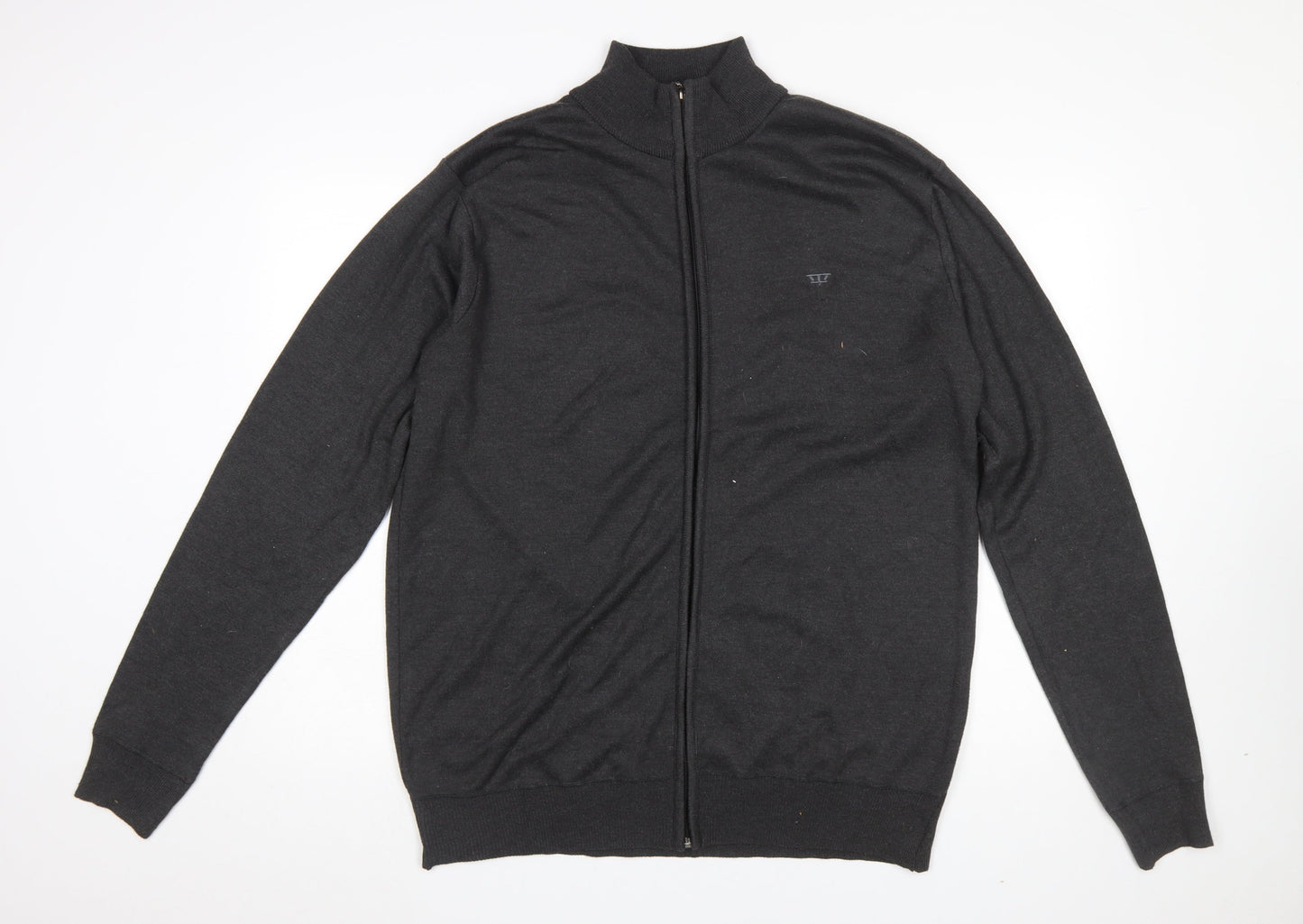 Mens UK Size 2XL D555 Black Full Zip Jumper