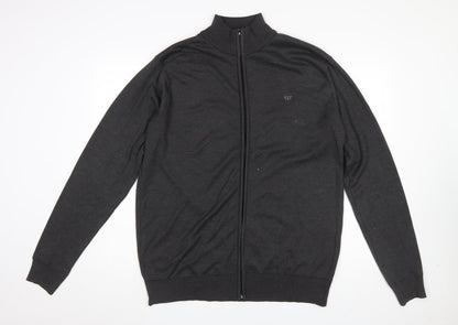 Mens UK Size 2XL D555 Black Full Zip Jumper