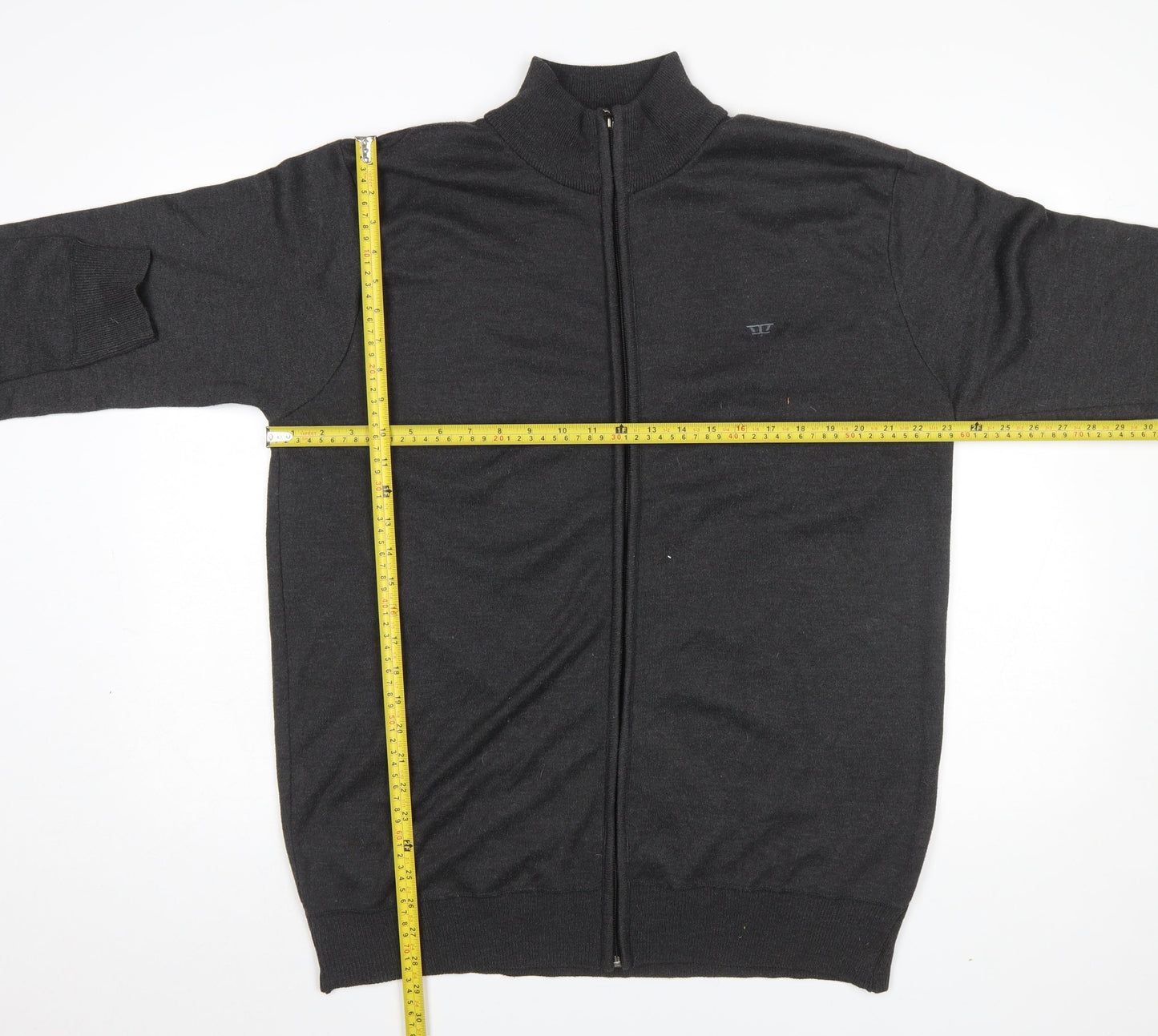 Mens UK Size 2XL D555 Black Full Zip Jumper