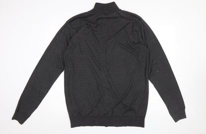 Mens UK Size 2XL D555 Black Full Zip Jumper
