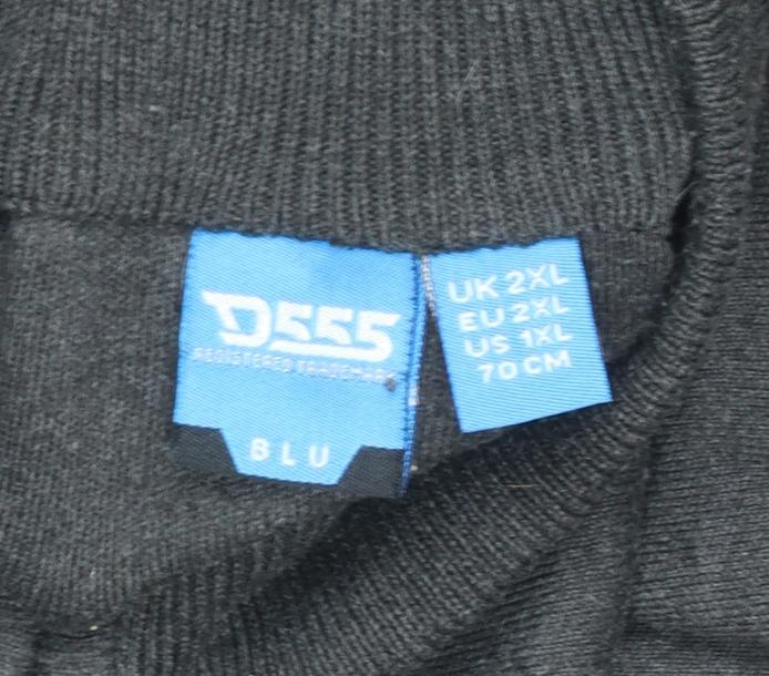 Mens UK Size 2XL D555 Black Full Zip Jumper