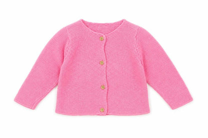 H&M Pink Cotton Knit Cardigan 9-12 Months Unisex Baby Long Sleeve Jumper