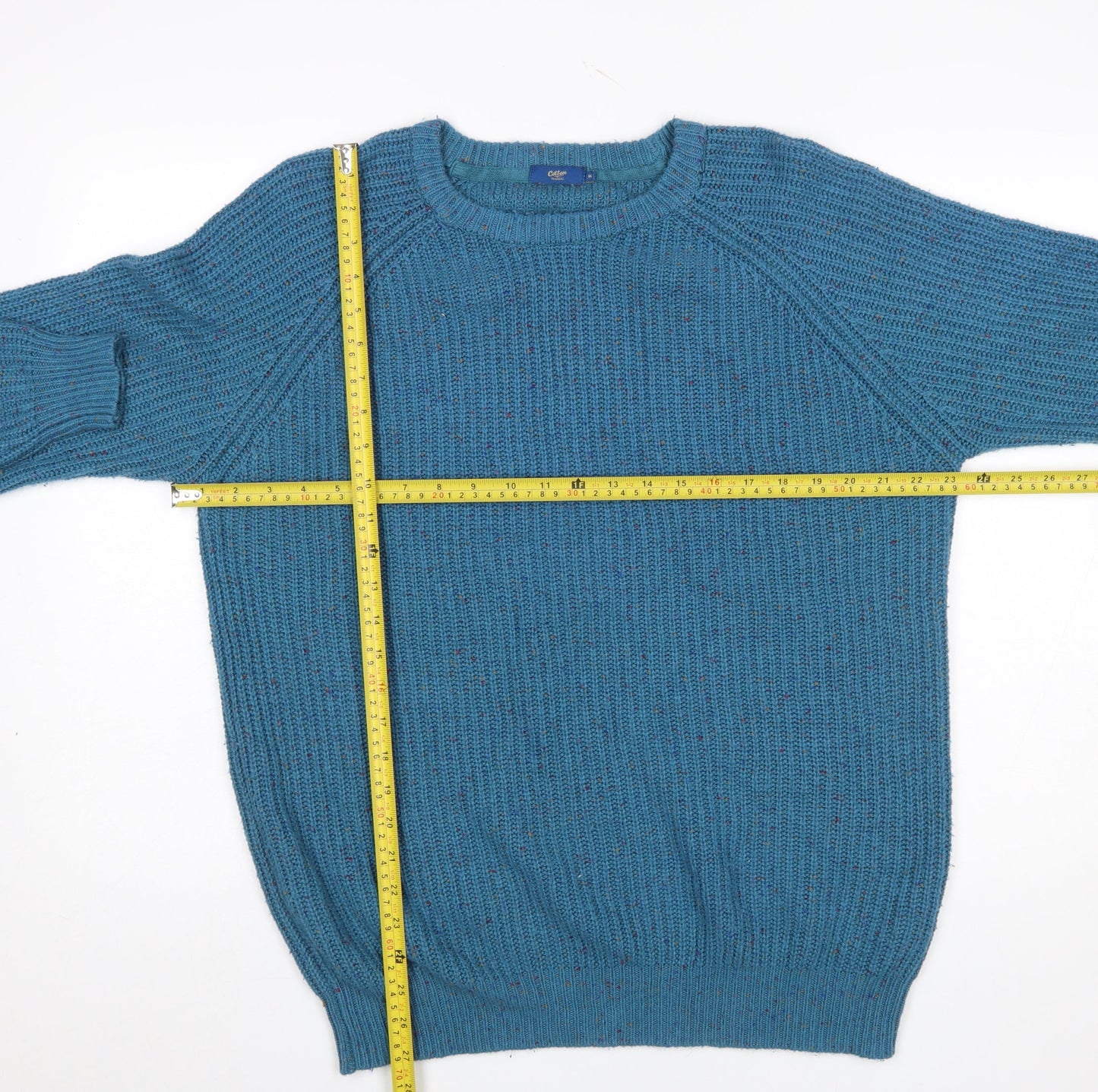 Mens UK Size M Cotton Traders Blue Pullover Jumper