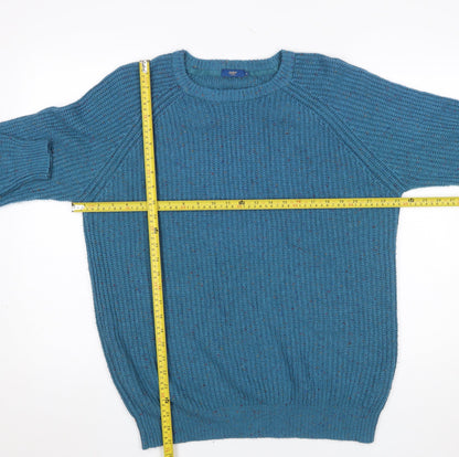Mens UK Size M Cotton Traders Blue Pullover Jumper
