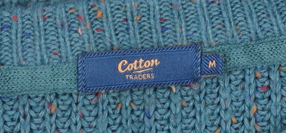 Mens UK Size M Cotton Traders Blue Pullover Jumper
