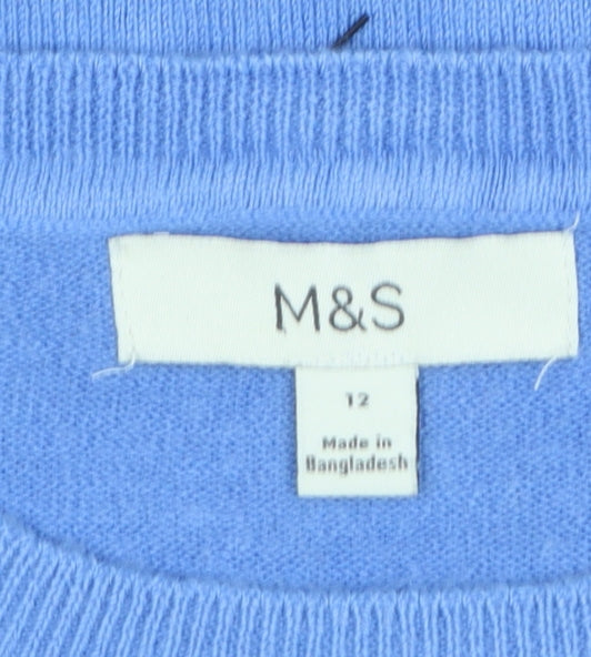 Womens UK Size 12 Marks and Spencer Blue Pullover Jumper