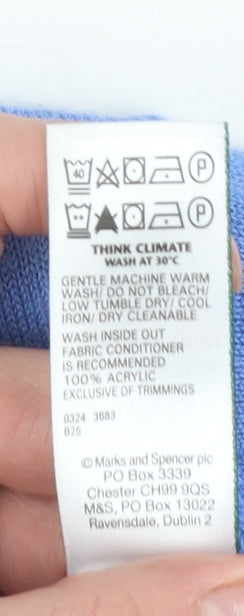 Womens UK Size 12 Marks and Spencer Blue Pullover Jumper