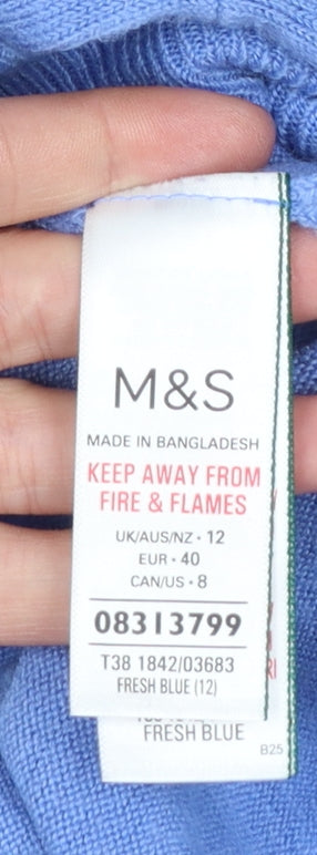 Womens UK Size 12 Marks and Spencer Blue Pullover Jumper