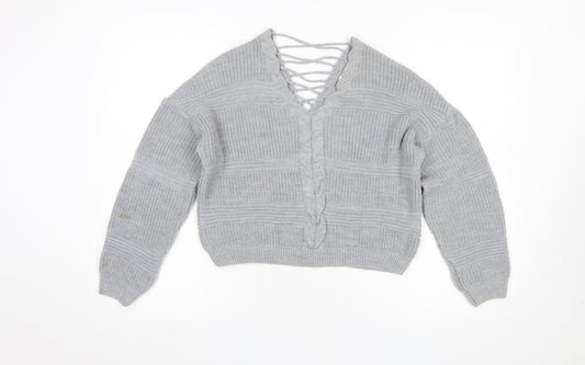 Womens UK Size 8 Miss Selfridge Grey Pullover Jumper