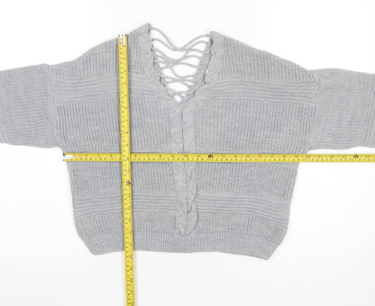Womens UK Size 8 Miss Selfridge Grey Pullover Jumper