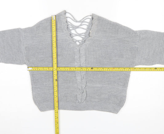 Womens UK Size 8 Miss Selfridge Grey Pullover Jumper