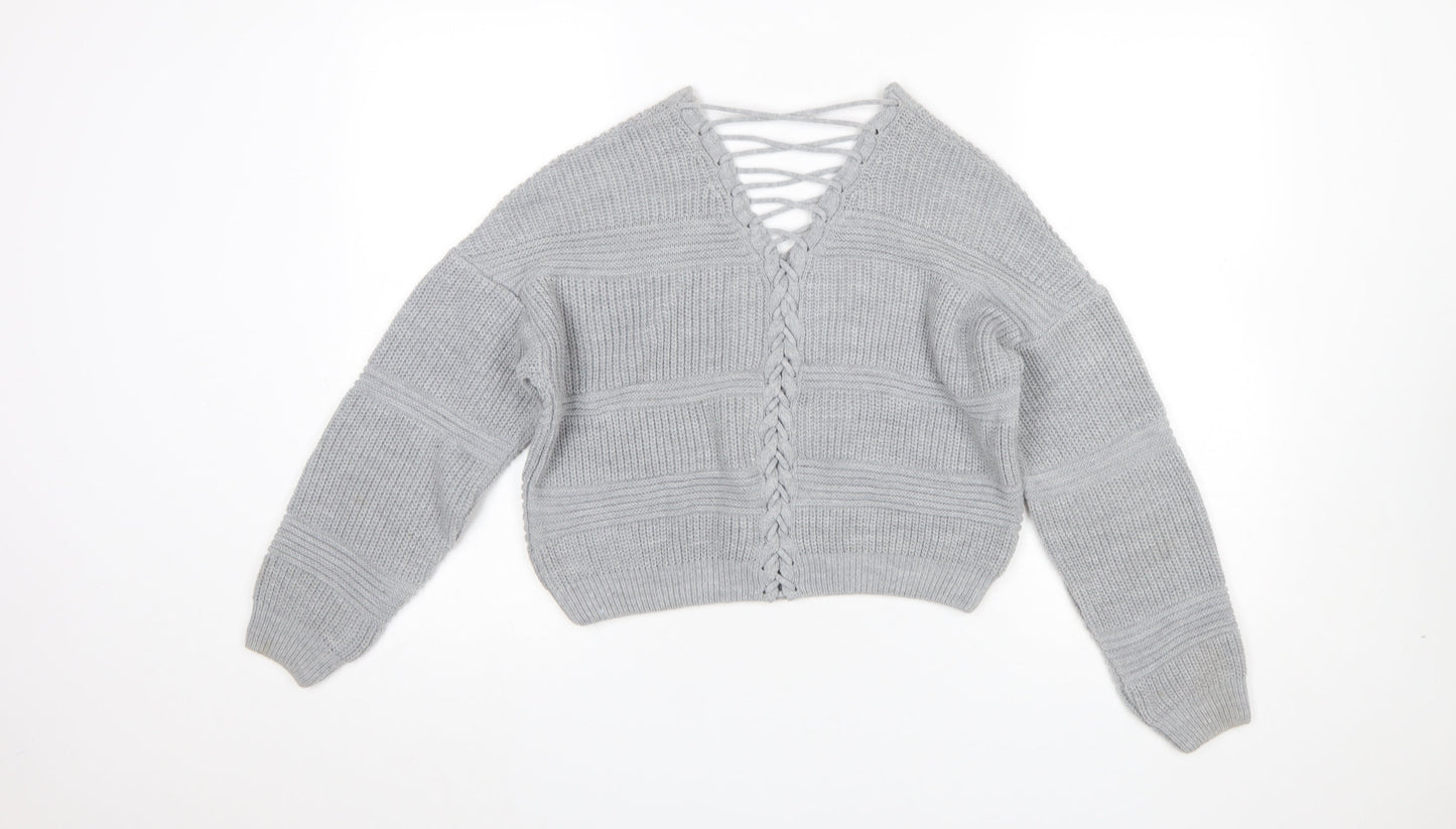 Womens UK Size 8 Miss Selfridge Grey Pullover Jumper