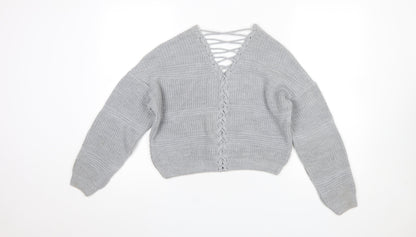 Womens UK Size 8 Miss Selfridge Grey Pullover Jumper