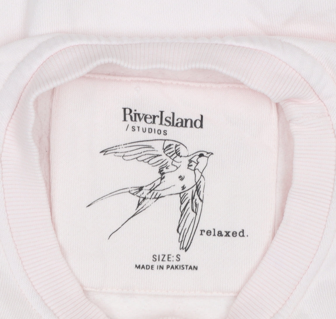 Womens UK Size S River Island Pink Pullover Sweatshirt