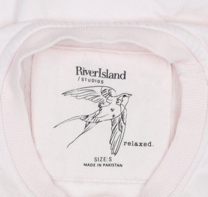Womens UK Size S River Island Pink Pullover Sweatshirt
