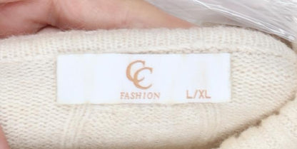Womens UK Size L/XL CC Fashion Beige Pullover Jumper