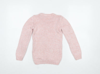 Girls UK Size 7-8 Years George Pink Pullover Jumper