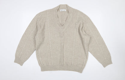 Mens UK Size M Marks and Spencer Beige Pullover Jumper