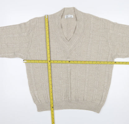 Mens UK Size M Marks and Spencer Beige Pullover Jumper