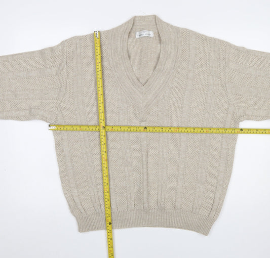 Mens UK Size M Marks and Spencer Beige Pullover Jumper