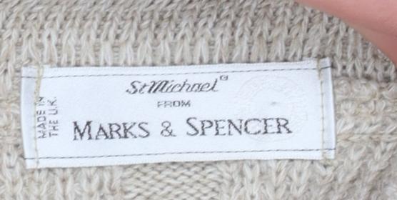 Mens UK Size M Marks and Spencer Beige Pullover Jumper