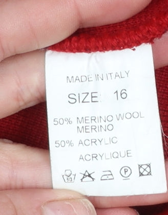 Womens UK Size 16 Grazia Red Cardigan Jumper