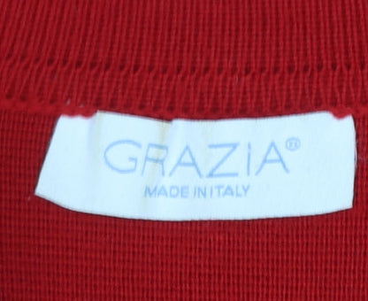 Womens UK Size 16 Grazia Red Cardigan Jumper