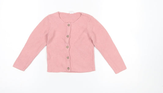 Girls UK Size 2-3 Years H&M Pink Cardigan Jumper