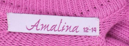 Womens UK Size 12/14 Amalina Pink Pullover Jumper