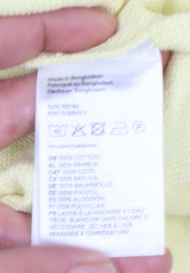 Womens UK Size S H&M Yellow Pullover Hoodie