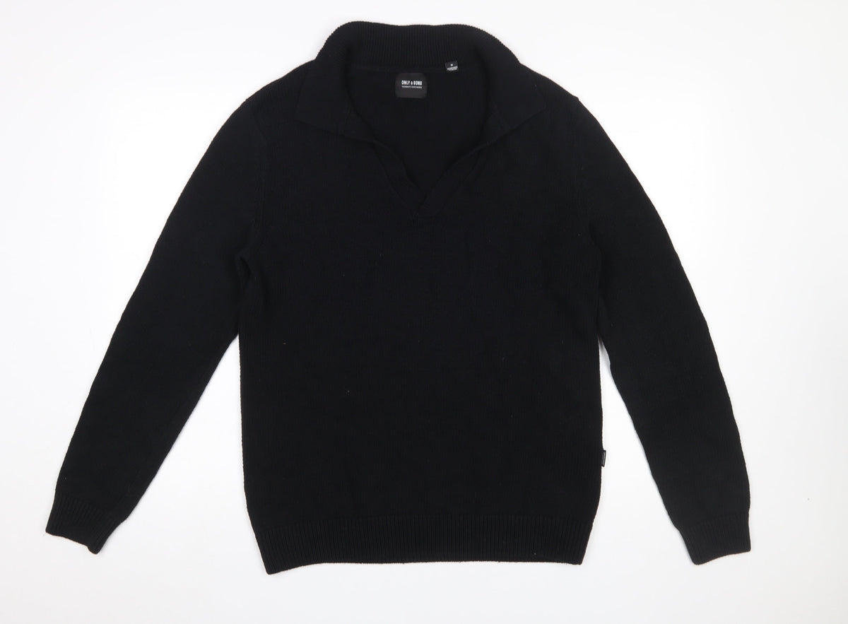 Mens UK Size M ONLY & SONS Black Pullover Jumper