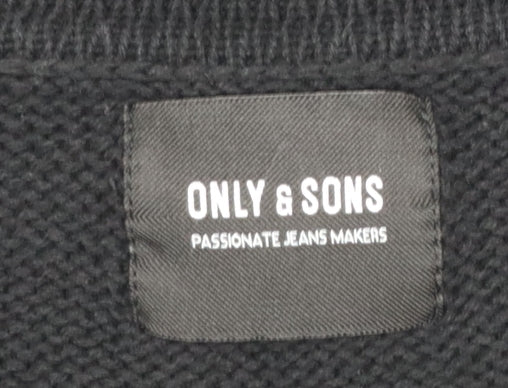 Mens UK Size M ONLY & SONS Black Pullover Jumper
