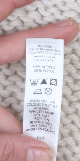 Womens UK Size 10 Vanilla Sands Beige Shrug Jumper