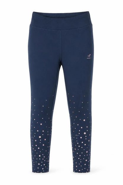 Front view of Energetics girls’ blue sports leggings 10 years ankle length polka dot stretch
