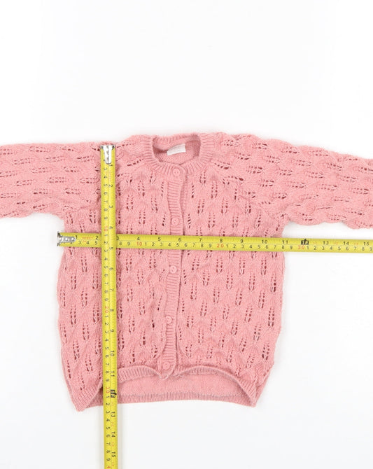 Girls UK Size 12-18 Months H&M Pink Cardigan Jumper