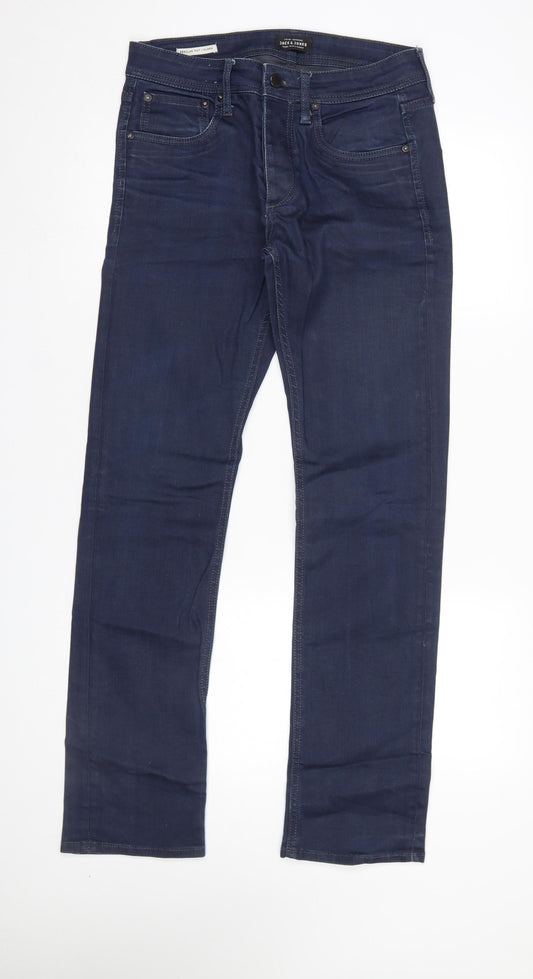 Mens UK Size M JACK & JONES Regular Fit Straight Blue Jeans