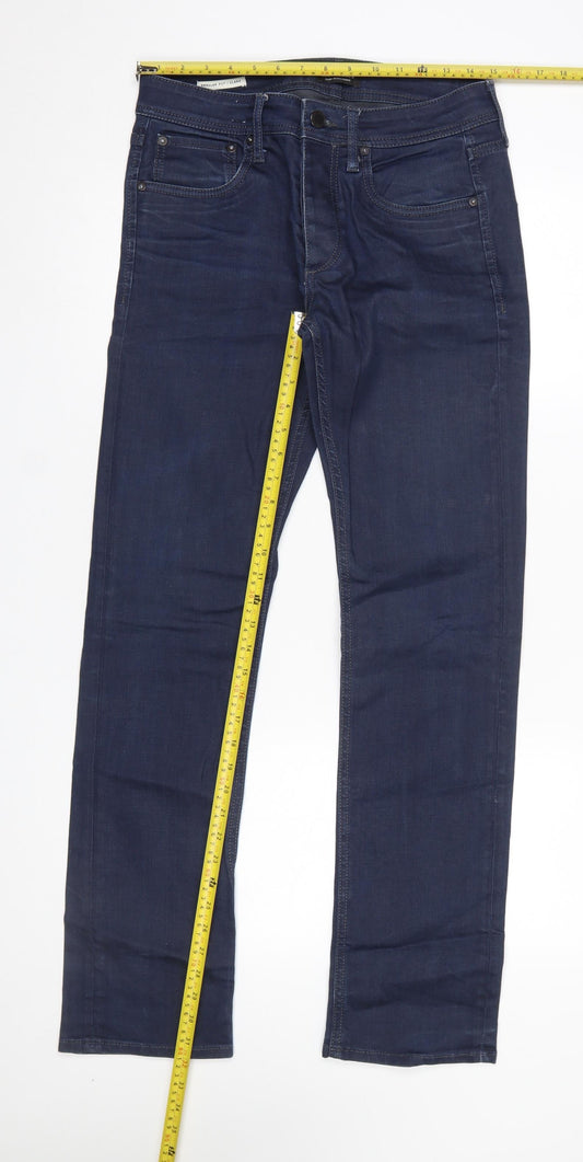 Mens UK Size M JACK & JONES Regular Fit Straight Blue Jeans