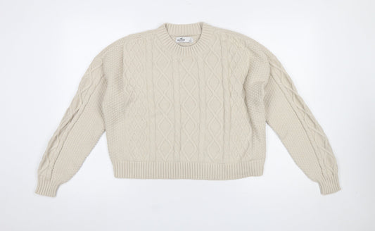 Womens UK Size S Hollister Beige Pullover Jumper