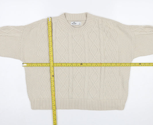 Womens UK Size S Hollister Beige Pullover Jumper