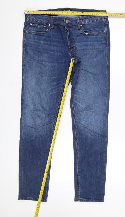 Jack & Jones Men's Blue Slim Fit Denim Jeans 34W 32L