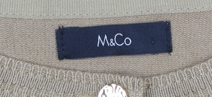 Womens UK Size M M&Co Beige Cardigan Jumper