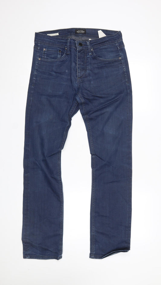 Mens UK Size M JACK & JONES Regular Fit Straight Blue Jeans