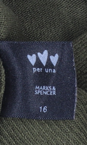 Womens UK Size 16 Marks and Spencer Green Pullover Jumper
