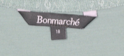 Womens UK Size 18 Bonmarché Green Basic Blouse