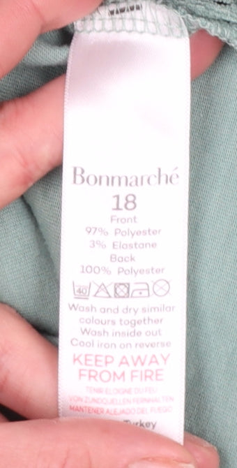 Womens UK Size 18 Bonmarché Green Basic Blouse