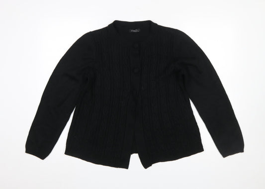 Womens UK Size M BM Black Cardigan Jumper