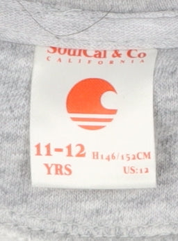 Boys UK Size 11-12 Years SoulCal & Co Grey Pullover Hoodie