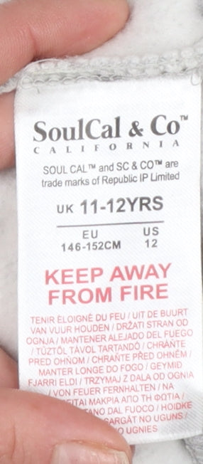 Boys UK Size 11-12 Years SoulCal & Co Grey Pullover Hoodie